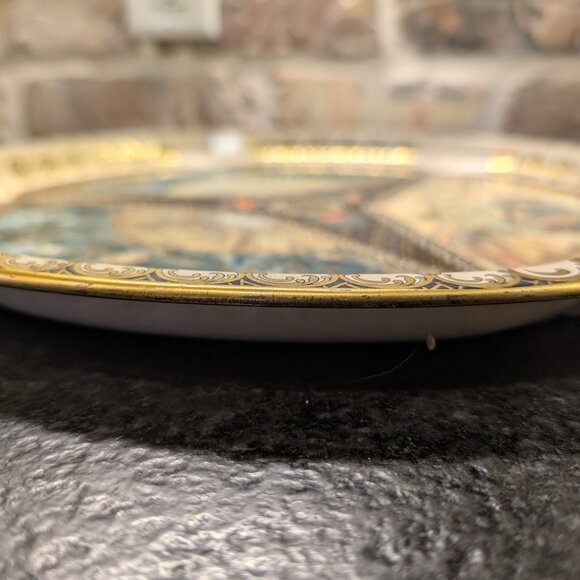 Vintage Daher NY Metal Serving Tray Tin Made in England 16 Inches Renaissance - Picture 3 of 6